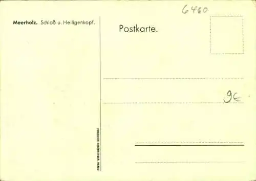 Künstler Ak Meerholz Gelnhausen in Hessen, Schloss, Heiligenkopf