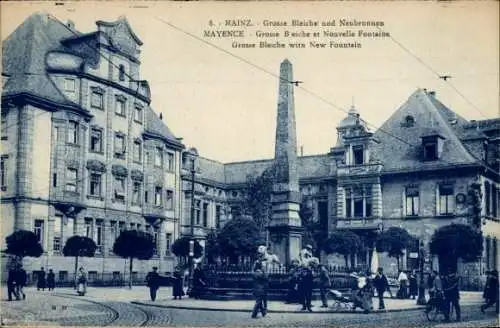 Ak Mainz am Rhein, Große Bleiche und Neubrunnen