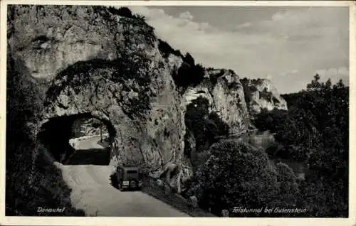 Ak Gutenstein Sigmaringen Donautal, Felstunnel, Automobil III A 27235