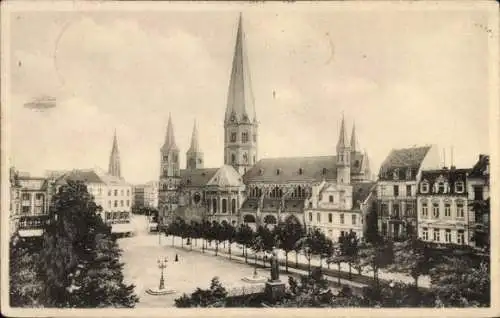 Ak Bonn am Rhein, Münsterplatz mit Münsterkirche