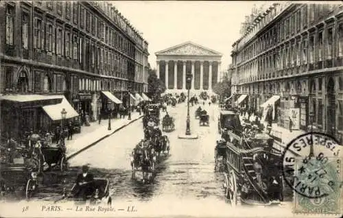 Ak Paris VIII., La Rue Royale, Kutschen