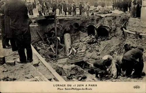 Ak Paris VIII, Place Saint Philippe du Roule, der Sturm vom 15. Juni