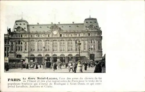 Ak Paris VIII, Gare Saint Lazare
