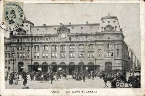 Ak Paris VIII, Gare Saint Lazare