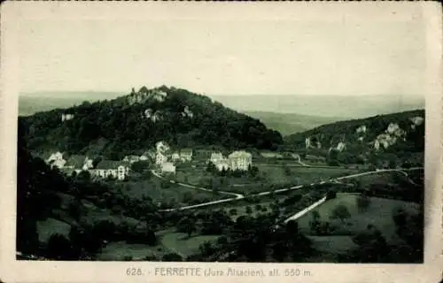 Ak Ferrette Pfirt Elsass Haut Rhin, Panorama