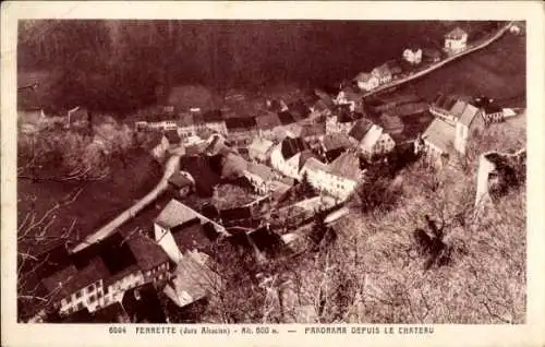 Ak Ferrette Pfirt Elsass Haut Rhin, Panorama depuis le Chateau