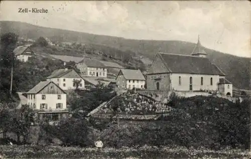 Ak Zell im Elsass Haut Rhin, Kirche