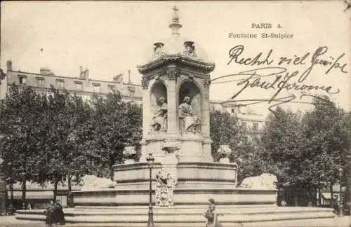 Ak Paris IV, Fontaine St. Sulpice