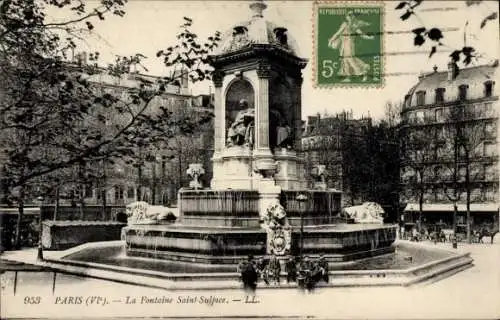 Ak Paris VI, Fontaine Saint Sulpice