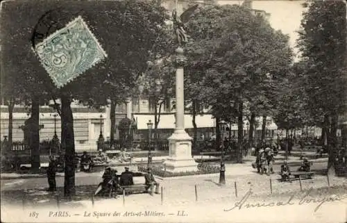 Ak Pariser Tempel, der Square des Arts et Métiers