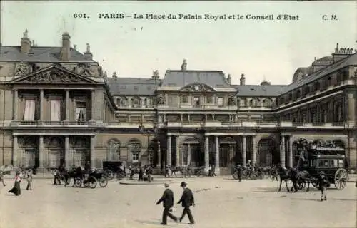 Ak Paris I Louvre, Place du Palais Royal und Staatsrat