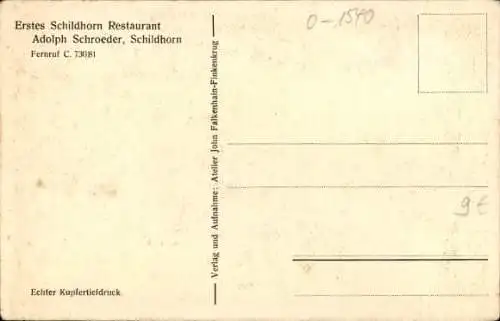 Ak Berlin Wilmersdorf Grunewald Schildhorn, Erstes Schildhorn Restaurant