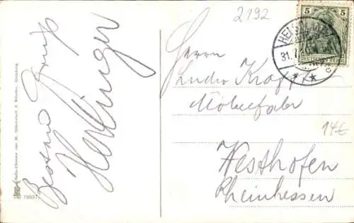 Ak Nordseeinsel Helgoland, Panorama, Frau in Tracht