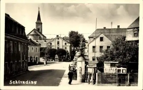 Foto Ak Schirnding in Oberfranken, Teilansicht vom Ort, Kirche