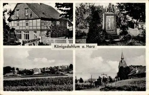 Ak Königsdahlum Bockenem Niedersachsen, Gesamtansicht, Teilansicht, Fachwerkhaus, Denkmal