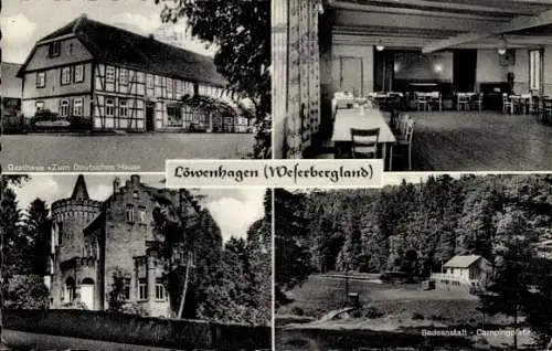 Ak Löwenhagen Niemetal Niedersachsen, Gasthof Zum Deutschen Haus, Badeanstalt, Campingplatz