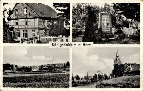 Ak Königsdahlum Bockenem Niedersachsen, Fachwerkhaus, Denkmal, Panorama