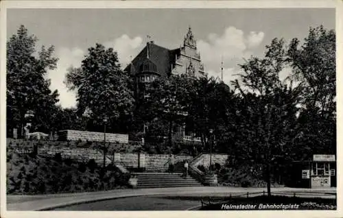 Ak Helmstedt in Niedersachsen, Bahnhofsplatz, Kiosk