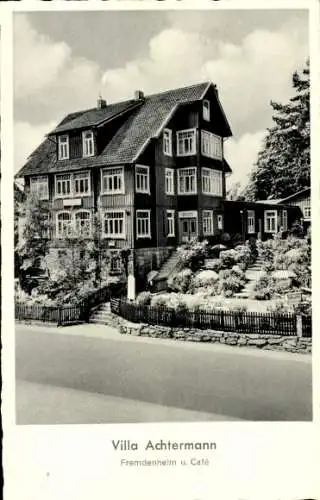 Ak Braunlage im Oberharz, Villa Achtermann, Fremdenheim, Cafe, Harzburger Straße 14