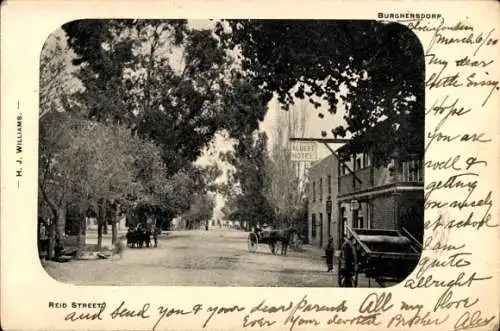 Ak Burghersdorp Burgersdorp Südafrika, Reid Street, Albert Hotel
