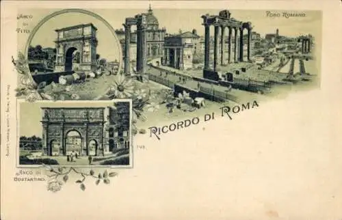 Litho Roma Rom Lazio, Titusbogen, Konstantinbogen, Forum Romanum