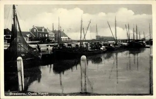 Ak Breskens Sluis Zeeland Niederlande, Alter Hafen, Fischkutter