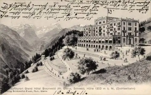 Künstler Ak Braunwald Kanton Glarus, Grand Hotel