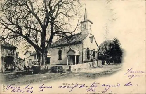 Ak Cologny Genf, Kirche