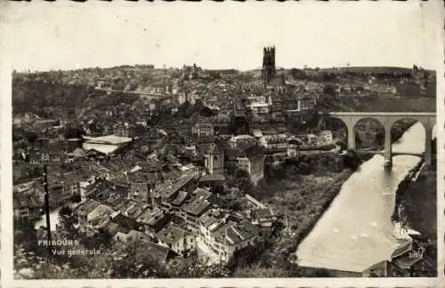 Ak Fribourg Freiburg Stadt Schweiz, vue generale