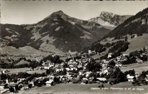 Ak Château d'Œx Oex Kanton Waadt, Planachaux et Dt. de Corjon