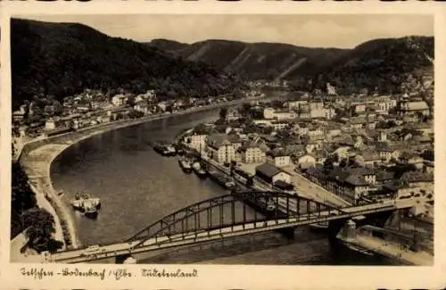 Ak Chrochvice Krochwitz Podmokly Bodenbach Děčín Tetschen Region Aussig, Panorama, Brücke