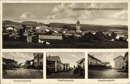 Ak Langenaltheim in Mittelfranken, Gesamtansicht, Straßenpartie