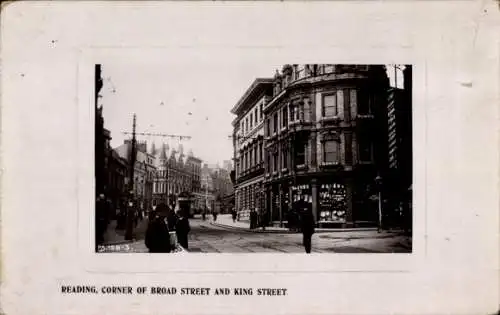 Ak Reading Berkshire England, Corner of Broad Street and King Street