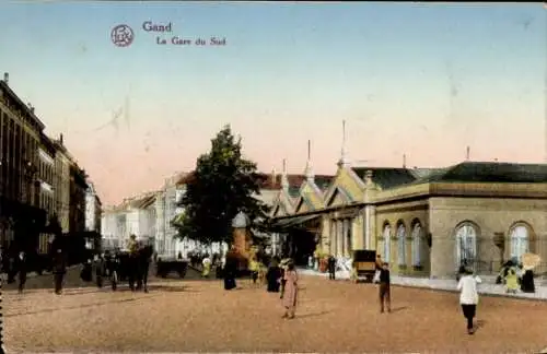 Ak Gand Gent Ostflandern, La Gare du Sud