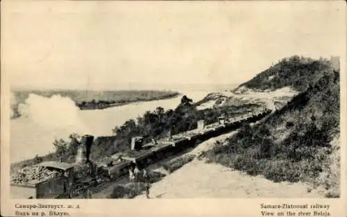 Ak Samara Russland, Eisenbahnstrecke Samara Zlatust, Fluss Belaja