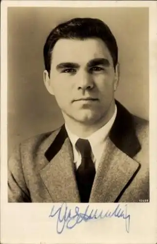 Ak Boxer Max Schmeling, Portrait, Autogramm