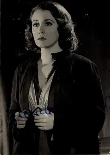 Foto Ak Schauspielerin Zarah Leander, Portrait in Lied der Wüste, Autogramm