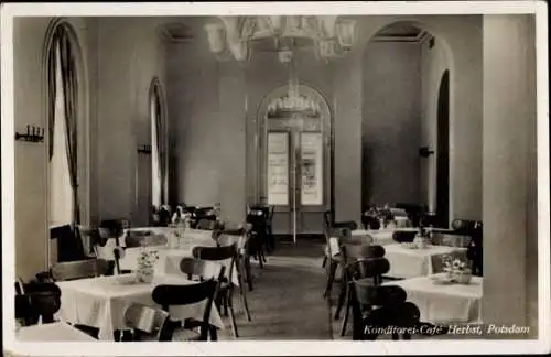 Ak Potsdam in Brandenburg, Konditorei Cafe Herbst, Konzertcafe am Wilhelmplatz, Nauener Straße 33