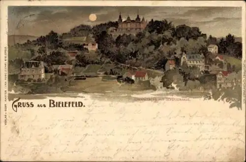 Mondschein Litho Bielefeld in Nordrhein Westfalen, Johannisberg mit Schützenhaus