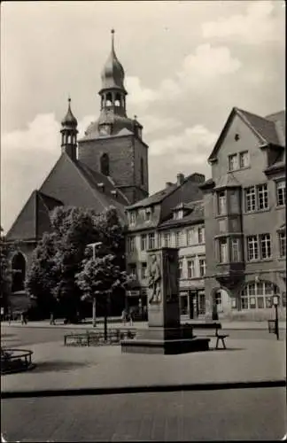 Ak Hettstedt Südharz, Marktplatz, Denkmal, Rathaus
