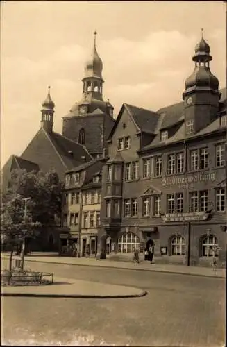 Ak Hettstedt im Harzvorland Sachsen Anhalt, Rathaus, Marktplatz