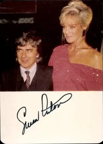 Foto Schauspielerin Susan Anton, Portrait mit Dudley Moore, Autogramm