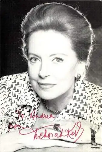 Foto Schauspielerin Deborah Kerr, Portrait, Autogramm