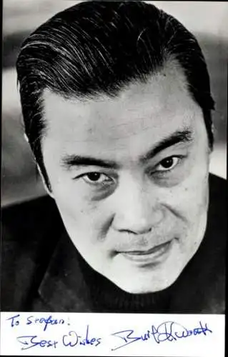 Foto Schauspieler Burt Kwouk, Portrait, Autogramm