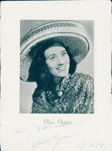 Ak Schauspielerin Olga Orlova, Portrait, Autogramm