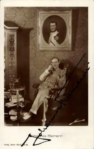 Ak Schauspieler Johannes Riemann, Portrait, Autogramm