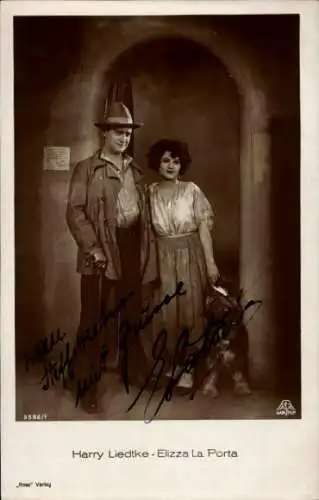 Ak Schauspieler Harry Liedtke, Schauspielerin Elizza La Porta, Portrait, Autogramm