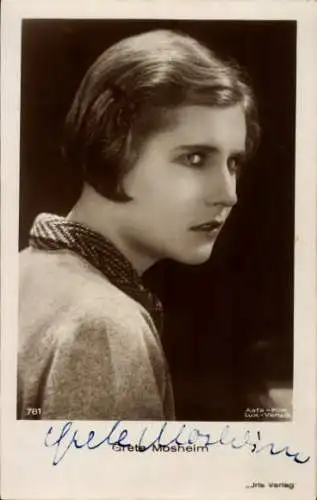Ak Schauspielerin Grete Mosheim, Portrait, Autogramm
