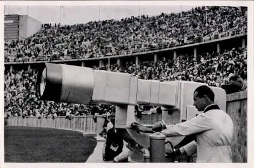 Sammelbild Olympia 1936, Aufnahmegerät für das Fernsehen im Stadion