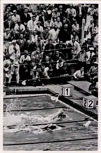 Sammelbild Olympia 1936, Freistilschwimmen, Jack Medica, Uto